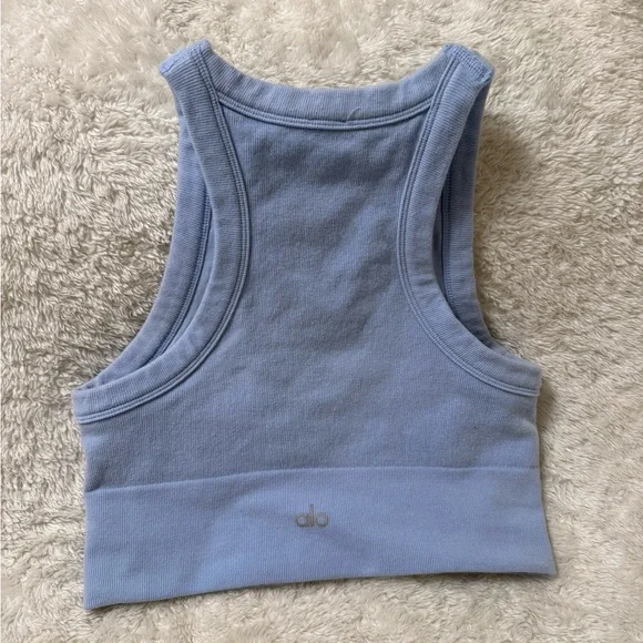 ALO Seamless Delight High Beck Bra (Seashell Blue) - Picture 2 of 3